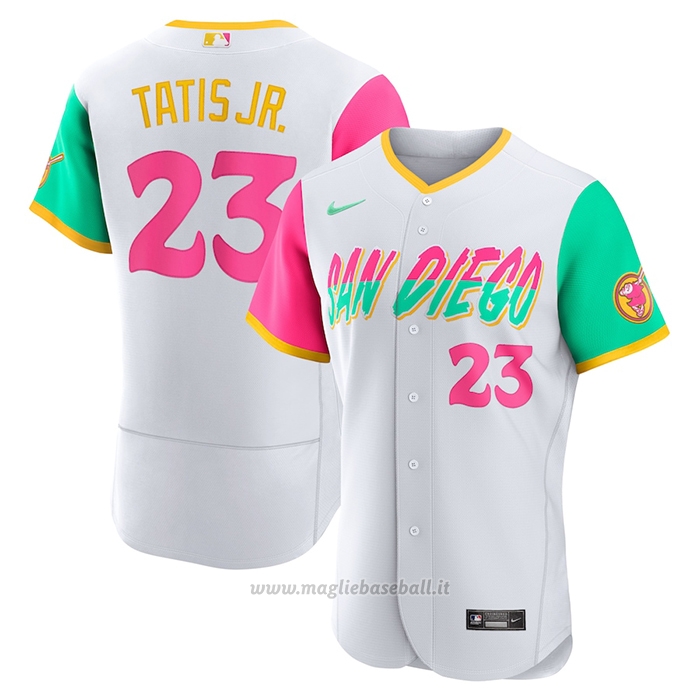 Maglia Baseball Uomo San Diego Padres Fernando Tatis JR. 2022 City Connect Autentico Bianco